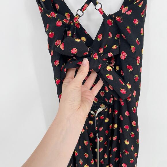 Urban Outfitters Dress New Medium Strawberries Fruit Strappy Tie Mini Summer - Picture 9 of 14